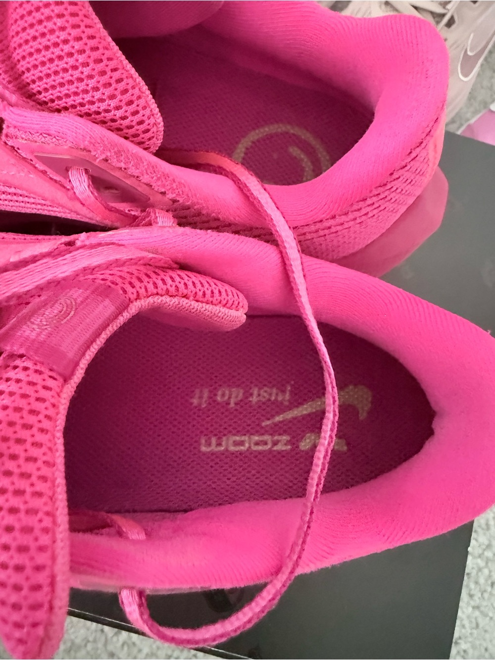 Nike Women's Hot Pink Running Sneakers with Gold Swoosh - Picture 7 of 8
